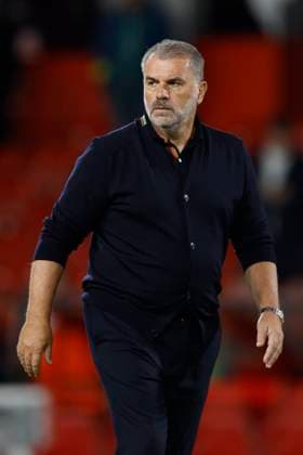Nottingham Forest FC v FC Midtjylland - UEFA Europa League 2025 26 League Phase MD2 Ange Postecoglou Head Coach of Nottingham Forest looks dejected after the UEFA Europa League 2025 26 League Phase MD2 match between Nottingham Forest FC and FC Midtjylland at City Ground on October 2, 2025 in Nottingham, England. Nottingham City Ground England United Kingdom Copyright: xEdxSykes Sportsphoto APLx 14136759