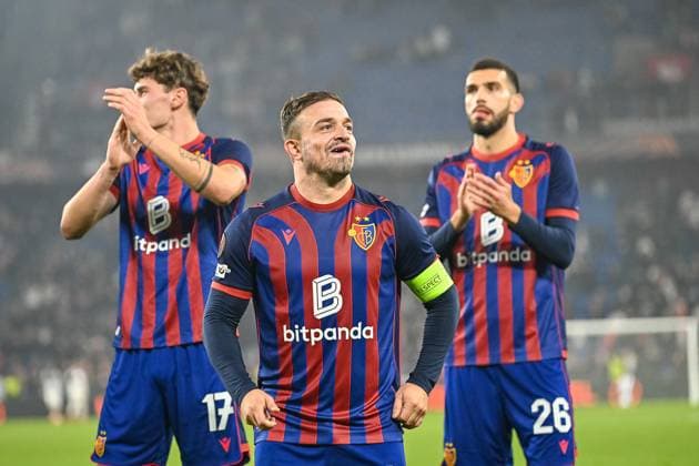 Xherdan Shaqiri (FC Basel, 10) mit Emotion nach dem 2:0 Sieg. CH, FC Basel - VfB Stuttgart, Fussball, Europa League, 2. Spieltag, Saison 2025 2026, 02.10.2025 CH, FC Basel - VfB Stuttgart, Fussball, Europa League, 2. Spieltag, Saison 2025 2026, 02.10.2025 Basel Copyright: xEibner-Pressefoto ThomasxHessx EP_THS