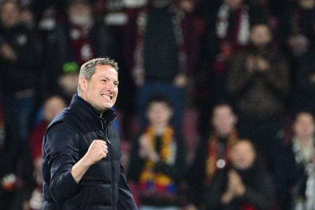 Sparta head coach Brian Priske reacts during the UEFA Conference League, first round match: AC Sparta Praha vs Shamrock Rovers, in Prague, Czech Republic, on October 2, 2025. (CTKxPhoto MichalxKamaryt) CTKPhotoP2025100209529  CTKPhotoP2025100209529