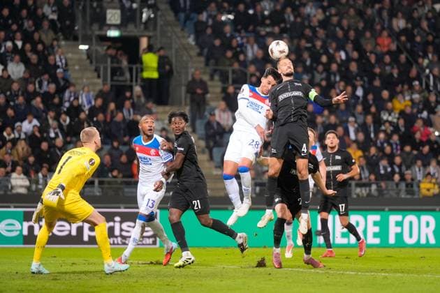 Bojan Miovski of Rangers and Jon Gorenc Stankovic of Sturm Graz Sturm Graz v Rangers, UEFA Europa League, Group Stage, Football, Merkur Arena, Graz, Austria - 02 Oct 2025Graz Merkur Arena Austria EDITORIAL USE ONLY No use with unauthorised audio, video, data, fixture lists, club league logos or live services. Online in-match use limited to 120 images, no video emulation. No use in betting, games or single club league player publications. Copyright: xChristianxHofer Shutterstockx 15504056ch