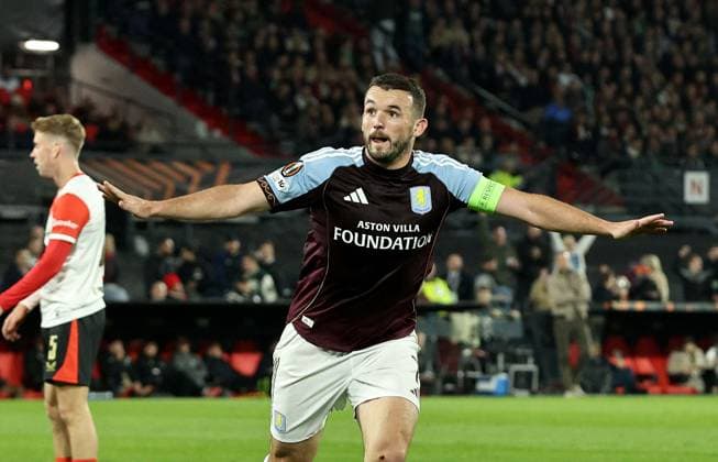 John McGinn of Aston Villa celebrates scoring their side s second goal of the game Feyenoord v Aston Villa, UEFA Europa League, Group Stage, Football, De Kuip, Rotterdam, Netherlands - 02 Oct 2025Rotterdam De Kuip Netherlands EDITORIAL USE ONLY No use with unauthorised audio, video, data, fixture lists, club league logos or live services. Online in-match use limited to 120 images, no video emulation. No use in betting, games or single club league player publications. Copyright: xBartxStoutjesdijk Shutterstockx 15504059cq
