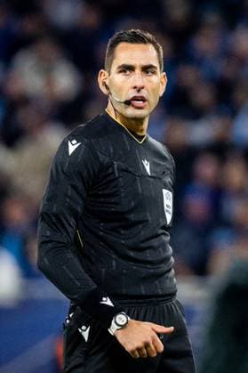 SLOVAN BRATISLAVA - STRASBOURG Referee Andrea Colombo during league phase of UEFA Conference league football match between SK Slovan Bratislava and RC Strasbourg Alsace. Bratislava, Slovakia, October 02, 2025. Copyright: xx 080A0863