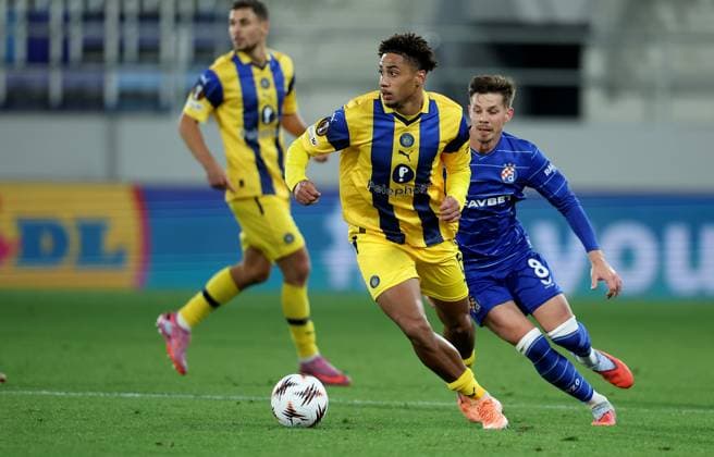 Maccabi Tel-Aviv v Dinamo Zagreb, UEFA Europa League season 2025 2026, round 2 Maccabi s Tyrese Asante during UEFA Europa League football match beetween Maccabi Tel-Aviv and GNK Dinamo Zagreb on October 2. 2025. in Backa Topola, Serbia. Backa Topola Serbia Copyright: xPedjaxMilosavljevic STARSPORTx