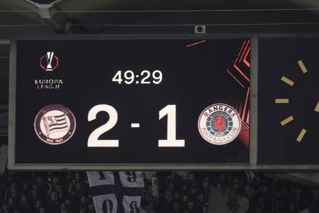 UEFA Europa League: SK Sturm Graz vs. Rangers FC, 02.10.2025 UEFA Europa League Spiel zwischen SK Sturm Graz und Rangers FC. Spannung, Emotionen und Fußball auf höchstem europäischen Niveau. Das Bild zeigt Anzeigentafel. Copyright: xBEAUTIFULxSPORTS Rainerx