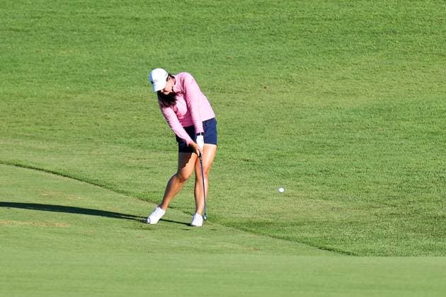 October 2, 2025 - Allisen Corpuz hits from the fairway during the second round of the 2025 LOTTE Championship Presented By Hoakalei at Hoakalei Country Club in Ewa Beach, HI - CSM Ewa Beach USA - ZUMAc04_ 20251002_zma_c04_003 Copyright: xAndrewxLeex