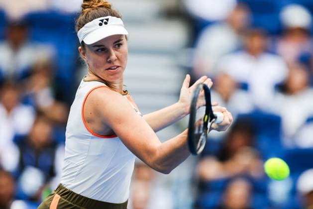 BEIJING, CHINA - OCTOBER 03: Linda Noskova of Czech Republic competes in the Women s Singles Quarterfinal match against Sonay Kartal of Great Britain on day 12 of the 2025 China Open at the National Tennis Center on October 3, 2025 in Beijing, China.  Copyright: xVCGx 111594813762