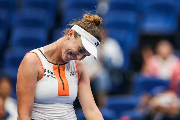 BEIJING, CHINA - OCTOBER 03: Linda Noskova of Czech Republic competes in the Women s Singles Quarterfinal match against Sonay Kartal of Great Britain on day 12 of the 2025 China Open at the National Tennis Center on October 3, 2025 in Beijing, China.  Copyright: xVCGx 111594823382