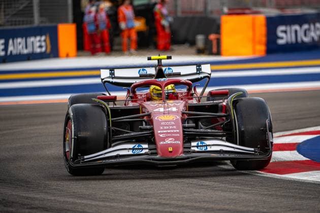 Formel 1 GP Singapur. Freitag, 03.10.2025 Lewis Hamilton 44, Scuderia Ferrari; Formel 1 GP Singapur. Freitag, 03.10.2025 Copyright: xBEAUTIFULxSPORTS Erlhofx