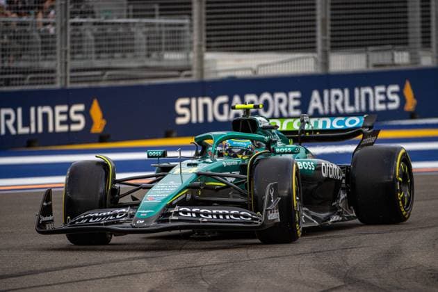 Formel 1 GP Singapur. Freitag, 03.10.2025 Fernando Alonso 14, Aston Martin Aramco F1 Team; Formel 1 GP Singapur. Freitag, 03.10.2025 Copyright: xBEAUTIFULxSPORTS Erlhofx