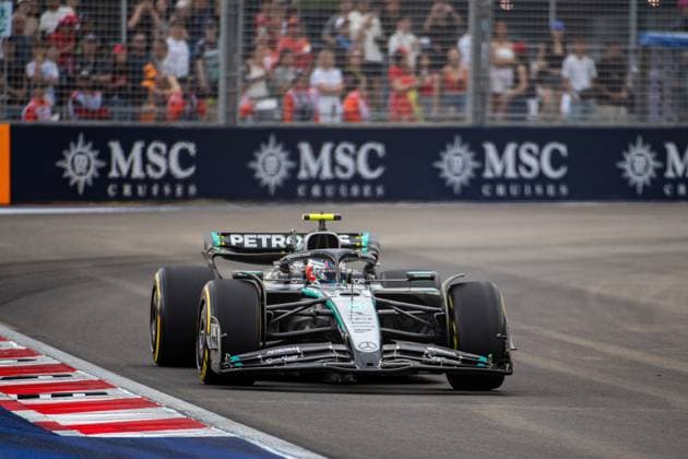 Formel 1 GP Singapur. Freitag, 03.10.2025 Andrea Kimi Antonelli 12, Mercedes-AMG Petronas F1 Team; Formel 1 GP Singapur. Freitag, 03.10.2025 Copyright: xBEAUTIFULxSPORTS Erlhofx