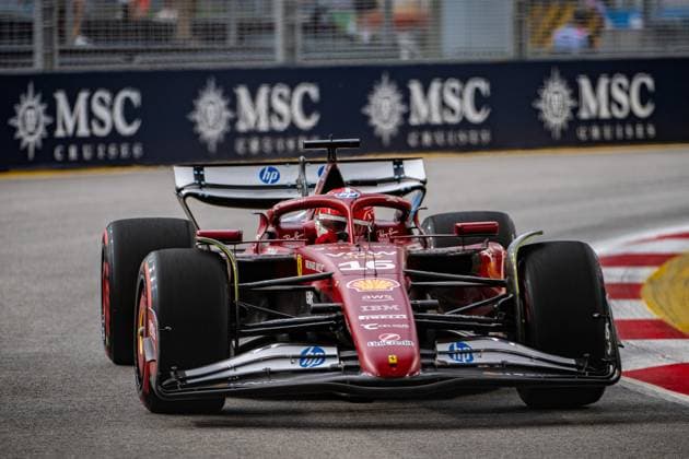 Formel 1 GP Singapur. Freitag, 03.10.2025 Charles Leclerc 16, Scuderia Ferrari; Formel 1 GP Singapur. Freitag, 03.10.2025 Copyright: xBEAUTIFULxSPORTS Erlhofx