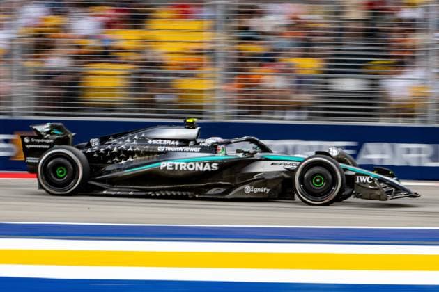 Formel 1 GP Singapur. Freitag, 03.10.2025 Andrea Kimi Antonelli 12, Mercedes-AMG Petronas F1 Team; Formel 1 GP Singapur. Freitag, 03.10.2025 Copyright: xBEAUTIFULxSPORTS Erlhofx