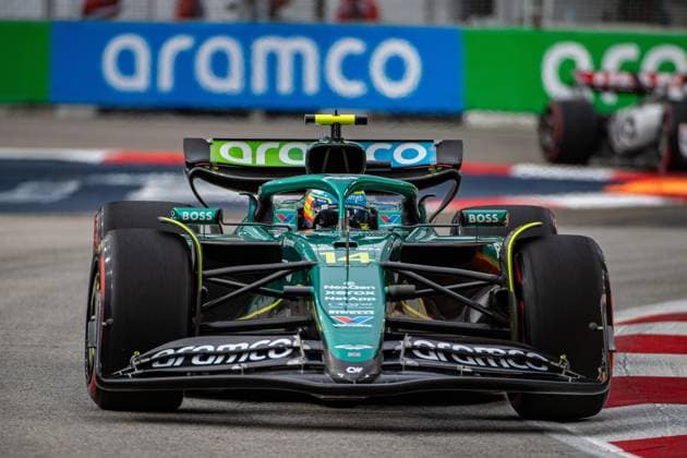 Formel 1 GP Singapur. Freitag, 03.10.2025 Fernando Alonso 14, Aston Martin Aramco F1 Team; Formel 1 GP Singapur. Freitag, 03.10.2025 Copyright: xBEAUTIFULxSPORTS Erlhofx