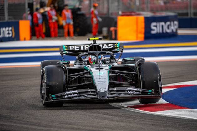 Formel 1 GP Singapur. Freitag, 03.10.2025 Andrea Kimi Antonelli 12, Mercedes-AMG Petronas F1 Team; Formel 1 GP Singapur. Freitag, 03.10.2025 Copyright: xBEAUTIFULxSPORTS Erlhofx