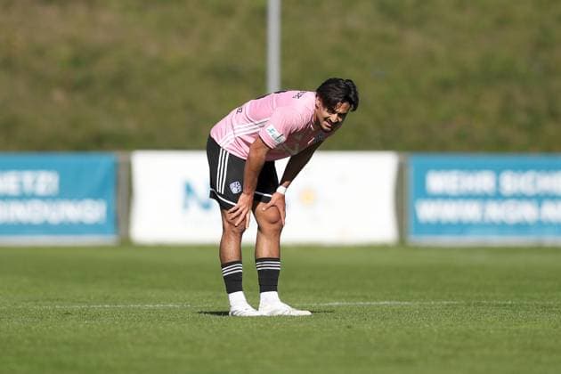 03.10.2025, xjcx, Herren, Fussball, Saison 2025 2026, Regionalliga Bayern, 12. Spieltag: TSV Aubstadt - SV Viktoria Aschaffenburg Lian Akkus Rodriguez ( 8, SV Viktoria Aschaffenburg) Sulzfeld Schulstadion Aubstadt Bayern Deutschland