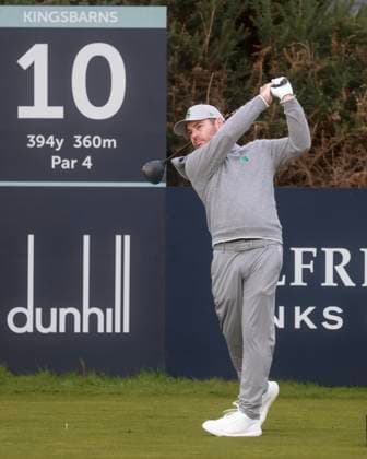 3rd October 2025; Kingsbarns Golf Links, St Andrews, Fife, Scotland; Alfred Dunhill Links Golf Championship, Round Two; Louis Oosthuizen of South Africa plays a shot from the tee on the tenth hole at Kingsbarns Golf Links during the second round of the Alfred Dunhill Links Championship  DavidxYoung