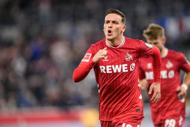 Fußball, 1. Bundesliga, 20251003, TSG 1899 Hoffenheim - 1. FC Köln. Im Bild Said EL MALA (Köln, 13) Torjubel bejubelt Jubel Tor 0:1. Sinsheim PreZero Arena Baden Württemberg Deutschland Copyright: Passion2Press MarkusxFischerx