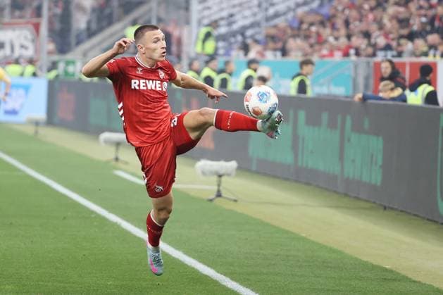 03.10.2025, xtvx, Fussball 1.Bundesliga, TSG 1899 Hoffenheim - 1.FC Köln v.l. Kristoffer Lund (1. FC Koeln) Portrait (DFL DFB REGULATIONS PROHIBIT ANY USE OF PHOTOGRAPHS as IMAGE SEQUENCES and or QUASI-VIDEO) Sinsheim
