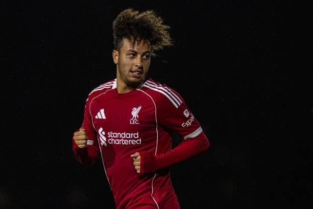 Football - Premier League 2 - Fulham FC Under-21 s v Liverpool FC Under-21 s LONDON, ENGLAND - Friday, October 3, 2025: Liverpool s Kaide Gordon during the Premier League 2 match between Fulham FC Under-21 s and Liverpool FC Under-21 s at Motspur Park. (Photo by David Rawcliffe Propaganda) LONDON Motspur Park GREATER LONDON ENGLAND  Copyright: xPropagandaxPhotoxAgencyx P2025-10-03-Fulham_U21_Liverpool_U21-27