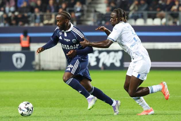 FOOTBALL : Paris FC Vs FC Lorient - Ligue 1 - 03 10 2025 Jonathan Ikone (Paris FC) Vs Bamo Meite (FC Lorient) ParisFrance  Copyright: xMichtofx