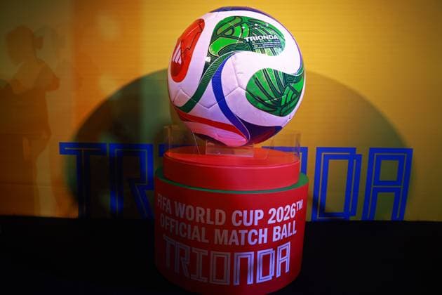 Launch of the FIFA World Cup, WM, Weltmeisterschaft, Fussball 2026 official match ball in Mexico City MEXICO CITY, MEXICO - OCTOBER 03: A replica of Trionda the FIFA World Cup 2026 official match ball is displayed during its launch, at the Azteca stadium, in Mexico City, Mexico on October 03, 2025. Daniel Cardenas Anadolu Mexico City Mexico. Editorial use only. Please get in touch for any other usage.  Copyright: x2025xAnadoluxDanielxCardenasx
