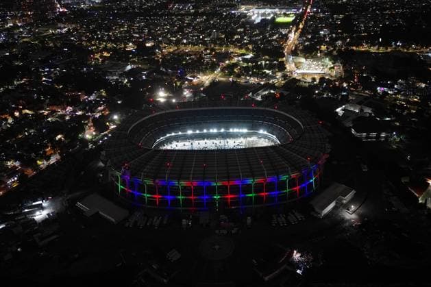 Launch of the FIFA World Cup, WM, Weltmeisterschaft, Fussball 2026 official match ball in Mexico City MEXICO CITY, MEXICO - OCTOBER 03: An aerial view of the Azteca Stadium during the launch of Trionda the FIFA World Cup 2026 official match ball, in Mexico City, Mexico on October 03, 2025. Daniel Cardenas Anadolu Mexico City Mexico. Editorial use only. Please get in touch for any other usage.  Copyright: x2025xAnadoluxDanielxCardenasx