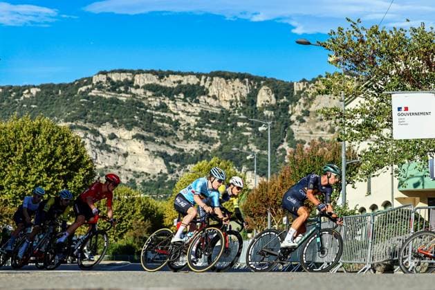 Belgian Kamiel Eeman pictured in action during the Men U23 Road Race at the UEC road European cycling championships, a 121,1 km track in Loriol-sur-Drome, France on Saturday 04 October 2025. The European cycling championships Drome-Ardeche takes place from 1 to 5 October, France. DAVIDxPINTENS  x136038597x