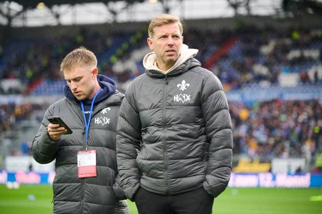 04.10.2025, Fußball, Herren, 2.BL (Bundesliga), Saison 2025 2026, Holstein Kiel - SV Darmstadt 98, 8. Spieltag Trainer Florian Kohfeldt (Darmstadt) Kiel, Holstein-Stadion Holstein-Stadion Schleswig-Holstein Deutschland