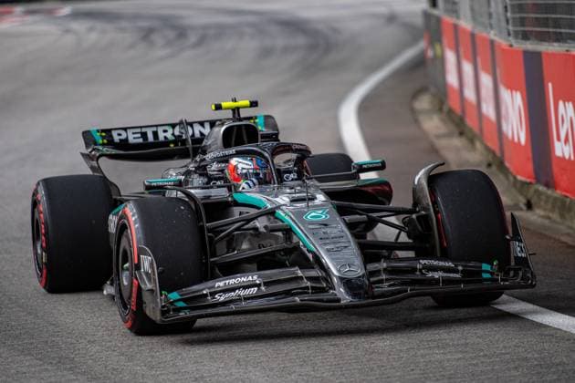 Formel 1 GP Singapur. Samstag, 04.10.2025 Andrea Kimi Antonelli 12, Mercedes-AMG Petronas F1 Team; Formel 1 GP Singapur. Samstag, 04.10.2025 Copyright: xBEAUTIFULxSPORTS Erlhofx