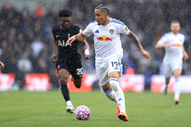 Football - Premier League - Leeds United v Tottenham Hotspur 4th October 2025 - Premier League - Leeds United v Tottenham Hotspur - Noah Okafor of Leeds United - Photo: Simon Stacpoole Offside. Leeds UK Copyright: xSimonxStacpoolexOffside