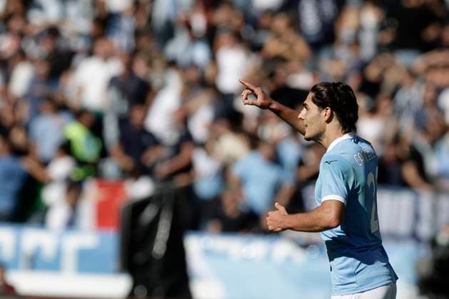 Serie A football match SS Lazio vs Torino Lazio™s Italian forward Matteo Cancellieri celebrates after scoring a goal during the Serie A football match SS Lazio vs Torino at Olimpico Stadium on October 04, 2025, in Rome. _BPH6728 Copyright: xAntonioxBalascox