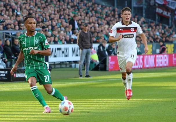 Deutschland: Fussball Bundesliga 2025 26, 6. Spieltag - SV Werder Bremen vs FC St.Pauli - Weserstadion-Stadion (Bremen): Felix Agu (SV Werder Bremen, 27) Bremen Copyright: xAymanxAlahmedx