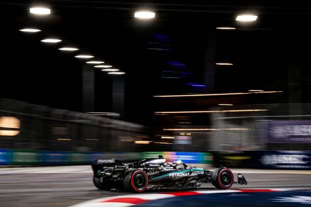 Formel 1 GP Singapur. Samstag, 04.10.2025 Andrea Kimi Antonelli 12, Mercedes-AMG Petronas F1 Team; Formel 1 GP Singapur. Samstag, 04.10.2025 Copyright: xBEAUTIFULxSPORTS Erlhofx