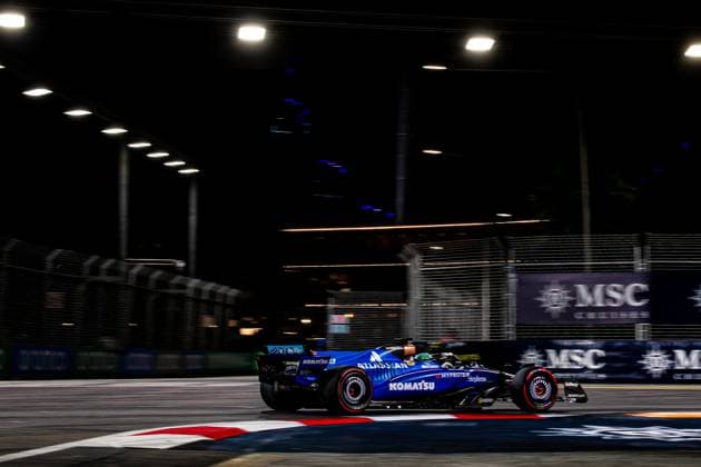 Formel 1 GP Singapur. Samstag, 04.10.2025 Alexander Albon 23, Williams Racing; Formel 1 GP Singapur. Samstag, 04.10.2025 Copyright: xBEAUTIFULxSPORTS Erlhofx