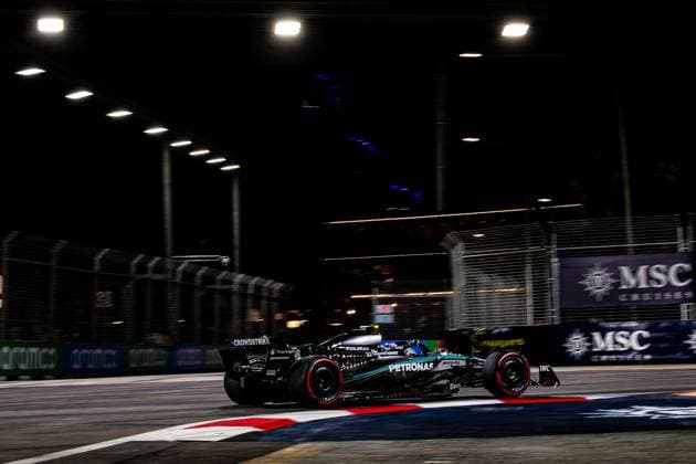 Formel 1 GP Singapur. Samstag, 04.10.2025 Andrea Kimi Antonelli 12, Mercedes-AMG Petronas F1 Team; Formel 1 GP Singapur. Samstag, 04.10.2025 Copyright: xBEAUTIFULxSPORTS Erlhofx