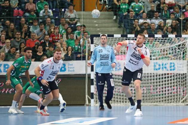 Handball DAIKIN HBL: SC DHfK Leipzig - SG Flensburg-Handewitt; 04.10.2025 Blaz Blagotinsek (43, SG Flensburg-Handewitt). Handball, DAIKIN HBL, 1. Bundesliga, Saison 2025 2026, 7. Spieltag: SC DHfK Leipzig vs. SG Flensburg-Handewitt am 04.10.2025 in der Quarterback Immobilien Arena Leipzig. Copyright: xBEAUTIFULxSPORTS JanxKaeferx