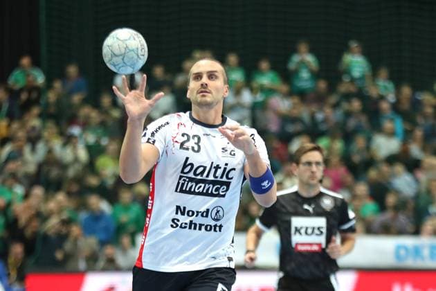 Handball DAIKIN HBL: SC DHfK Leipzig - SG Flensburg-Handewitt; 04.10.2025 Kent Robin Tönnesen (23, SG Flensburg-Handewitt). Handball, DAIKIN HBL, 1. Bundesliga, Saison 2025 2026, 7. Spieltag: SC DHfK Leipzig vs. SG Flensburg-Handewitt am 04.10.2025 in der Quarterback Immobilien Arena Leipzig. Copyright: xBEAUTIFULxSPORTS JanxKaeferx