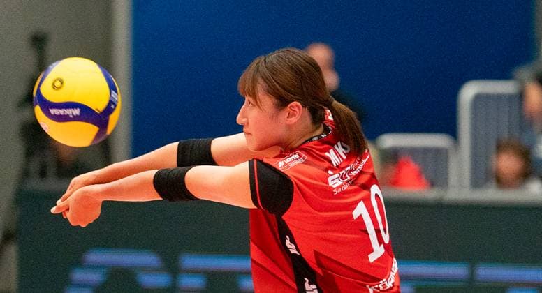 4.10.2025, Volleyball, Frauen, VBL, 1. VBL, 1. Volleyball-Bundesliga, Saison 2025 2026, Superchp-Finale, Dresdner SC - SSC Palmberg Schwerin, Miku Akimoto (Dresdner SC) Dresden Margon Arena Sachsen Deutschland