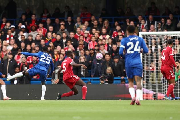 Chelsea v Liverpool Premier League 04 10 2025. GOAL 1-0 MoisÃ s Caicedo of Chelsea scores a goal and celebrates during the Premier League match between Chelsea and Liverpool at Stamford Bridge, London, England on 4 October 2025. London Stamford Bridge Greater London England Editorial use only DataCo restrictions apply See www.football-dataco.com , Copyright: xPaulxPhelanx PSI-22980-0031