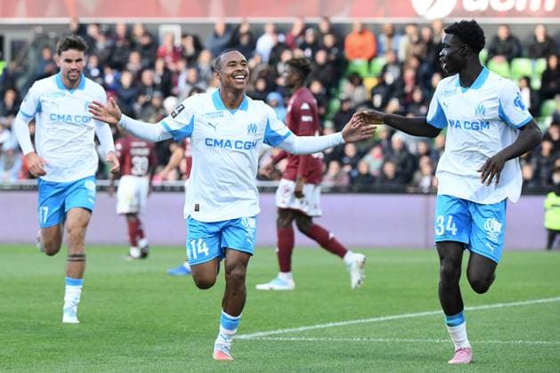 FC Metz v Olympique de Marseille - Ligue 1 McDonald s 2025 2026 34 Robinio VAZ (om) - 14 Igor PAIXAO (om) during the Ligue 1 McDonald s match between Metz and Marseille at Stade Saint-Symphorien on October 4, 2025 in Metz, France. Metz France  Copyright: xFEPx 776348156