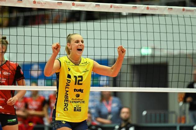 Hannah Kohn (SSC Palmberg Schwerin, 12) Dresdner SC vs. SSC Palmberg Schwerin, WT Energiesysteme Supercup, Volleyball Bundesliga Damen, Spielzeit 2025 2026, 04.10.2025 Dresdner SC vs. SSC Palmberg Schwerin, WT Energiesysteme Supercup, Volleyball Bundesliga Damen, Spielzeit 2025 2026, 04.10.2025 Dresden Copyright: xEibner-Pressefoto xHoepnerx EP_PHR