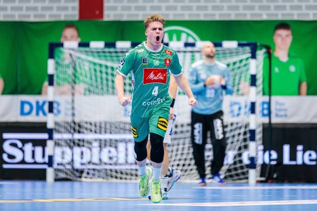 Jan Malte Diekmann (GWD Minden, 04) jubelt nach Torerfolg Tor GER, GWD Minden vs. TBV Lemgo Lippe, Handball, 1. Bundesliga, 7. Spieltag, Spielzeit 2025 2026, 04.10.2025 GER, GWD Minden vs. TBV Lemgo Lippe, Handball, 1. Bundesliga, 7. Spieltag, Spielzeit 2025 2026, 04.10.2025 Luebbecke Copyright: xEibner-Pressefoto JanxRollingerx EP_JSK