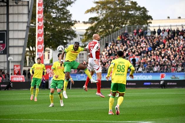 Stade Brestois 29 v FC Nantes - Ligue 1 McDonald s 2025 2026 06 Chidozie AWAZIEM (fcn) - 19 Ludovic AJORQUE (sb29) during the Ligue 1 McDonald s match between Brest and Nantes at Stade Francis Le Ble on October 4, 2025 in Brest, France. Brest France  Copyright: xFEPx 776348152