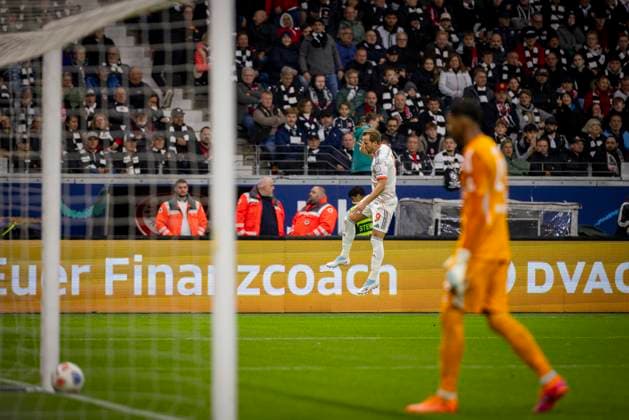 Frankfurt, Germany. 04th Oct 2025. Torjubel: Harry Kane (FCB) Eintracht Frankfurt - FC Bayern München 04.10.2025