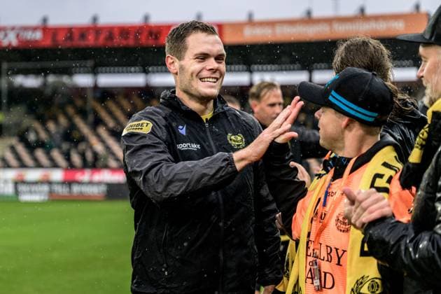251004 Mjällbys Jacob Bergström inför fotbollsmatchen i Allsvenskan mellan Mjällby och Elfsborg den 4 oktober 2025 i Hällevik. Copyright: MATHILDAxSCHULER BB251004MA164