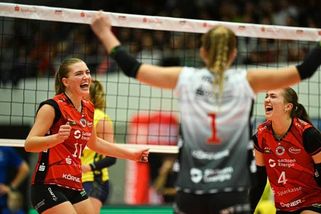 Amanda Siksna (Dresdner SC, 11) Dresdner SC vs. SSC Palmberg Schwerin, WT Energiesysteme Supercup, Volleyball Bundesliga Damen, Spielzeit 2025 2026, 04.10.2025 Dresdner SC vs. SSC Palmberg Schwerin, WT Energiesysteme Supercup, Volleyball Bundesliga Damen, Spielzeit 2025 2026, 04.10.2025 Dresden Copyright: xEibner-Pressefoto xHoepnerx EP_PHR