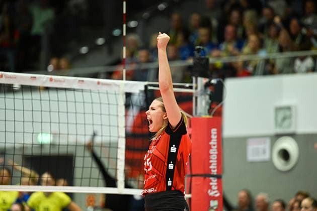 Marta Kamelija Levinska (Dresdner SC, 15) Dresdner SC vs. SSC Palmberg Schwerin, WT Energiesysteme Supercup, Volleyball Bundesliga Damen, Spielzeit 2025 2026, 04.10.2025 Dresdner SC vs. SSC Palmberg Schwerin, WT Energiesysteme Supercup, Volleyball Bundesliga Damen, Spielzeit 2025 2026, 04.10.2025 Dresden Copyright: xEibner-Pressefoto xHoepnerx EP_PHR