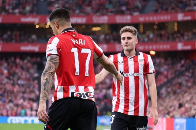Athletic Club Bilbao v Mallorca - La Liga BILBAO, SPAIN - OCTOBER 4: Yuri Berchiche of Athletic Club Bilbao compete during La Liga week 8 football match between Athletic Club Bilbao and Mallorca at San Mames Stadium in Bilbao, Spain on October 4, 2025. Pablo Garcia Anadolu Bilbao Spain. Editorial use only. Please get in touch for any other usage.  Copyright: x2025xAnadoluxPabloxGarciax