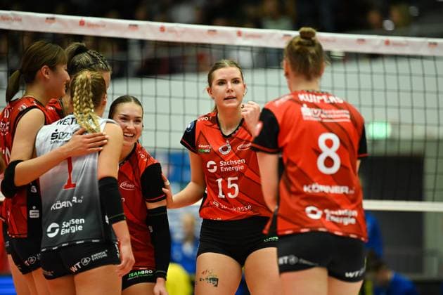 Marta Kamelija Levinska (Dresdner SC, 15) Dresdner SC vs. SSC Palmberg Schwerin, WT Energiesysteme Supercup, Volleyball Bundesliga Damen, Spielzeit 2025 2026, 04.10.2025 Dresdner SC vs. SSC Palmberg Schwerin, WT Energiesysteme Supercup, Volleyball Bundesliga Damen, Spielzeit 2025 2026, 04.10.2025 Dresden Copyright: xEibner-Pressefoto xHoepnerx EP_PHR