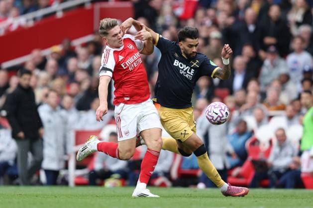 Arsenal v West Ham 04 October 2025, London - Premier League Football - Arsenal v West Ham United - Viktor Gyokeres of Arsenal and Lucas Paqueta of West Ham United - Photo: Charlotte Wilson Offside. London UK Copyright: xCharlottexWilsonx xOffsidexOffside